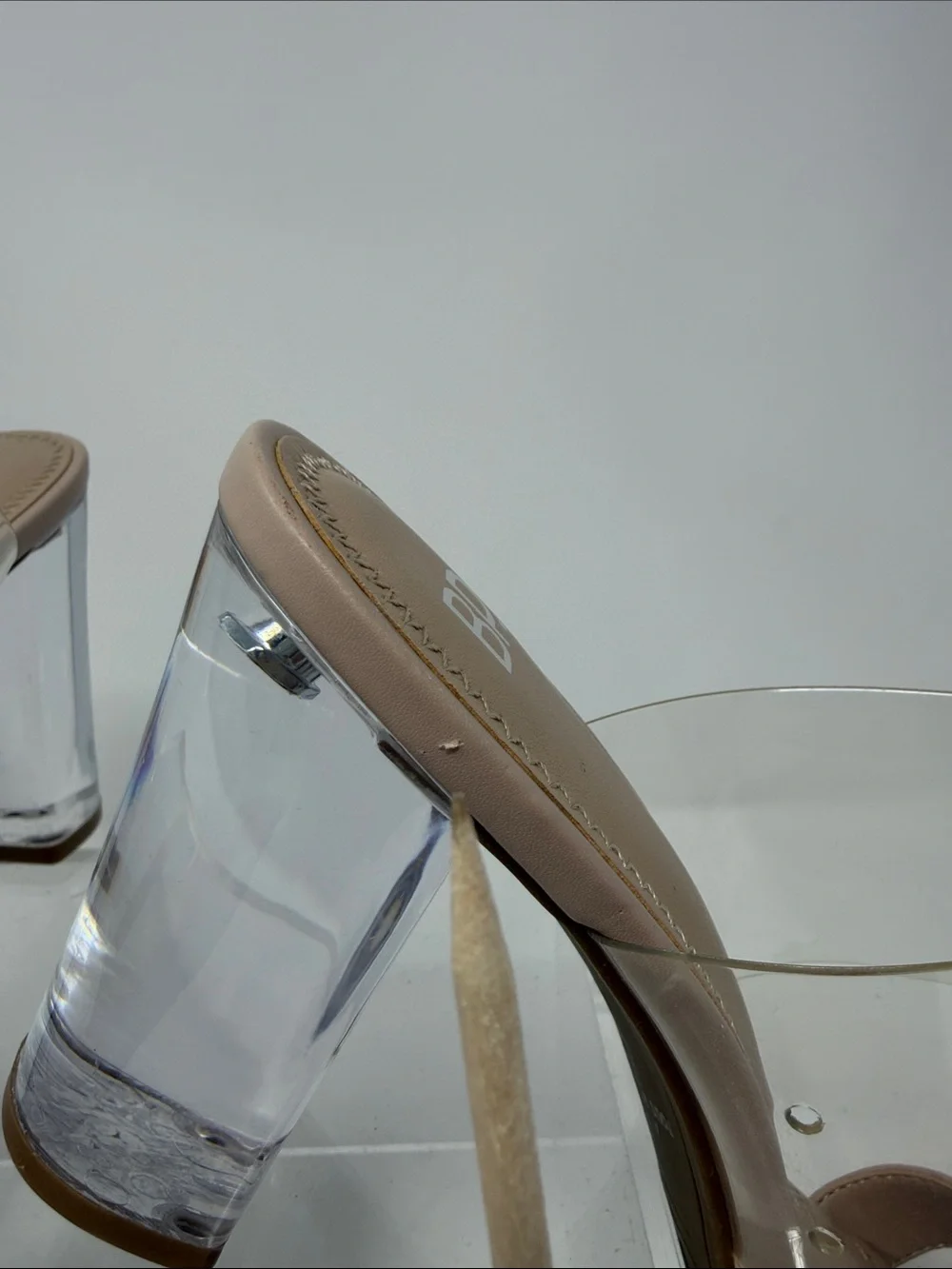 bp Blush Nude Clear-Strap Block Heel Sandals Size 8.5
